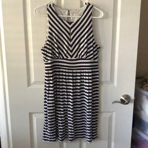 LOFT Sundress Blue & White Striped